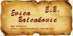Evica Balčaković vizit kartica